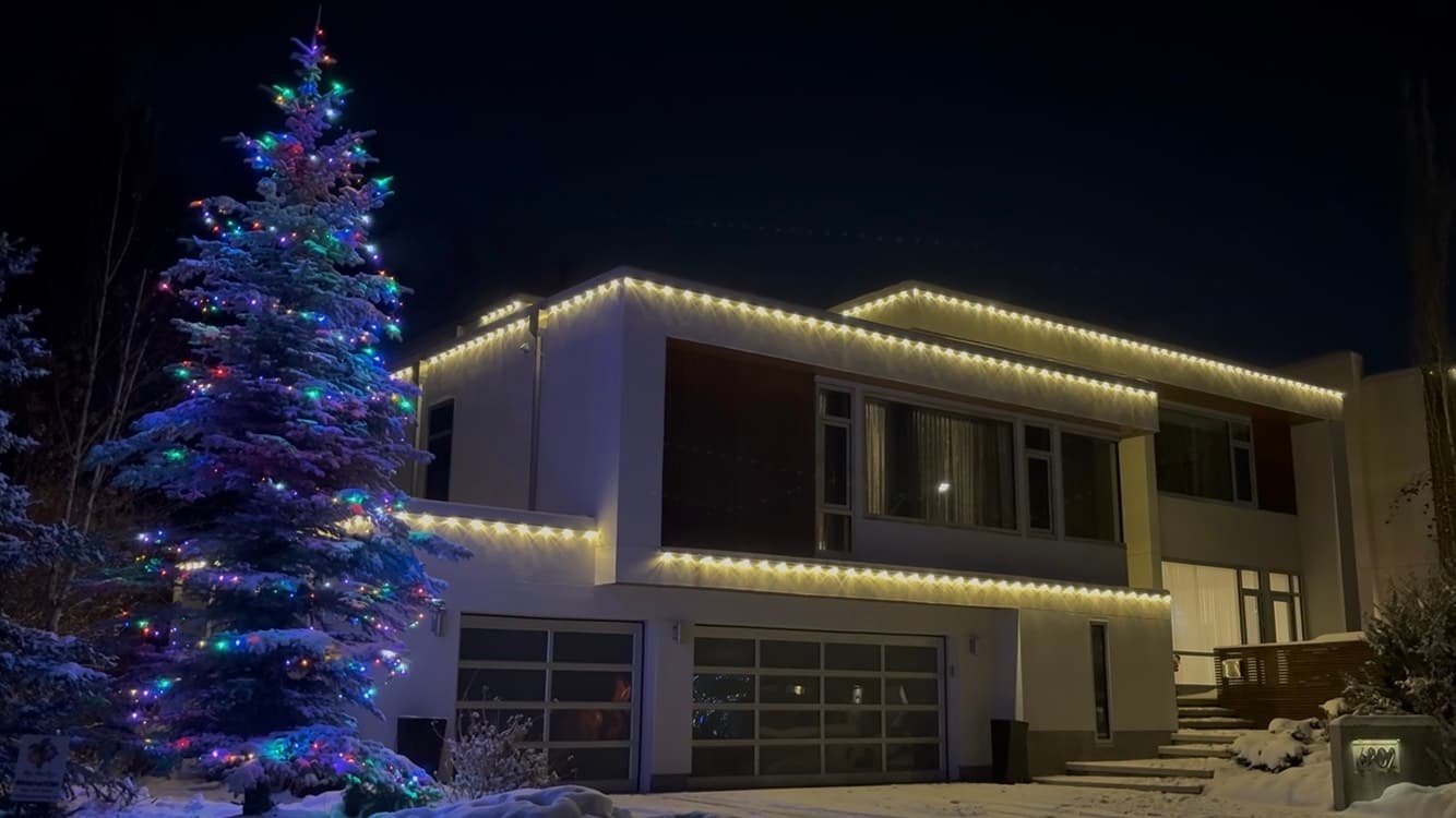 Mop Monkeys Calgary — Christmas Light Installation Lakeview Calgary Golden And Colorful